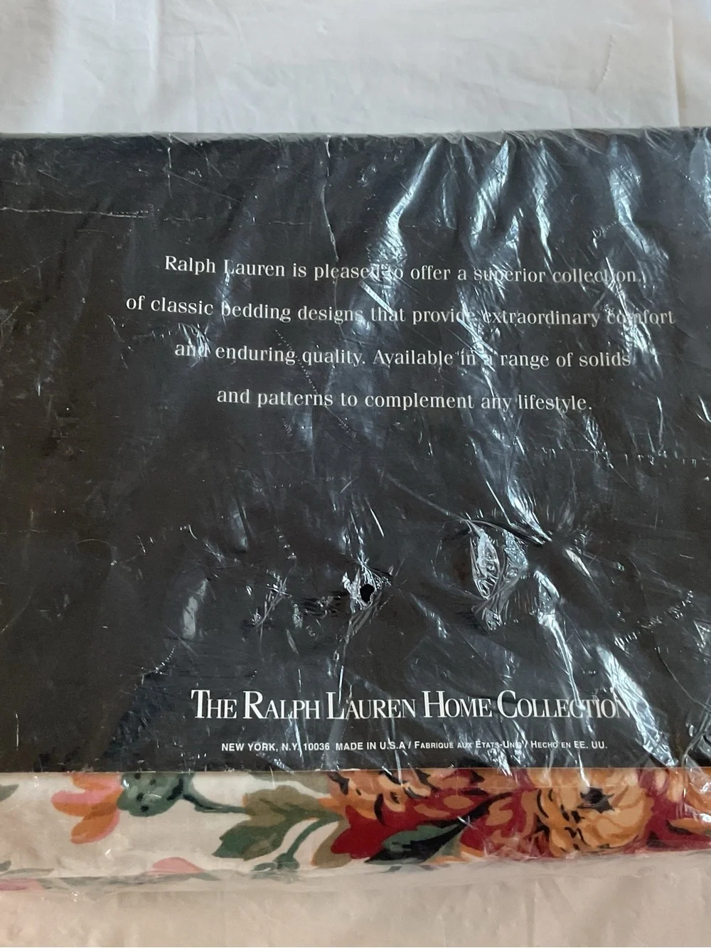 RALPH LAUREN ALLISON FLORAL Queen FLAT SHEET - Vintage, USA, New Package